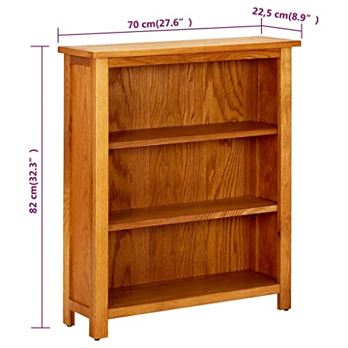 3-Tier Solid Oak Wood Bookcase A893117