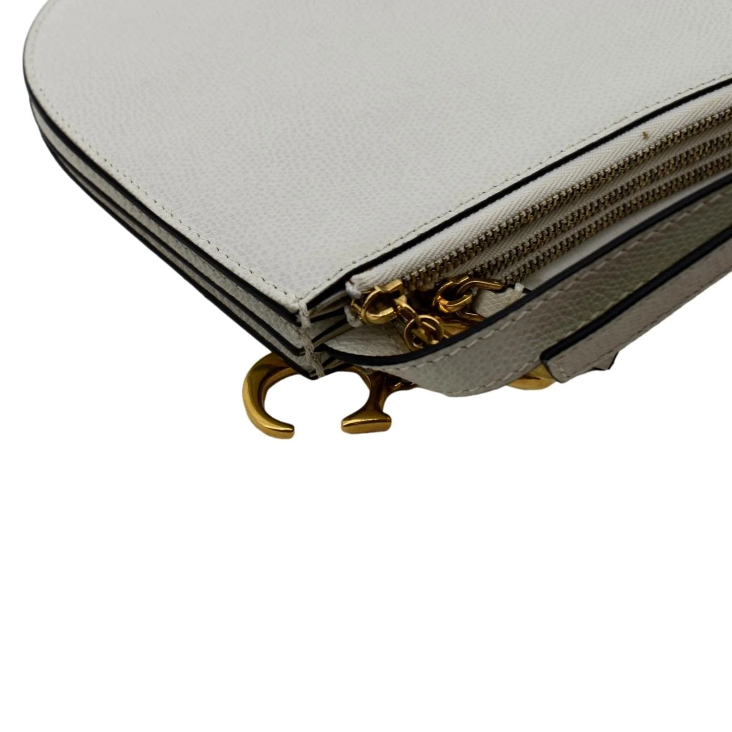 White Leather Crossbody Pouch Bag L936456