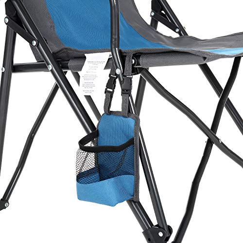 Tan & Gray Heavy-Duty Folding Camping Quad Chair with Cup Holder Y741