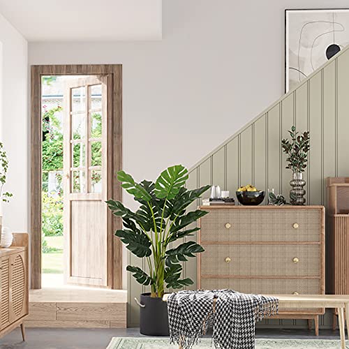 Artificial Monstera Deliciosa Plant 4ft Tall 15 Decorative Split Leaves Faux Swiss Cheese Plant N806