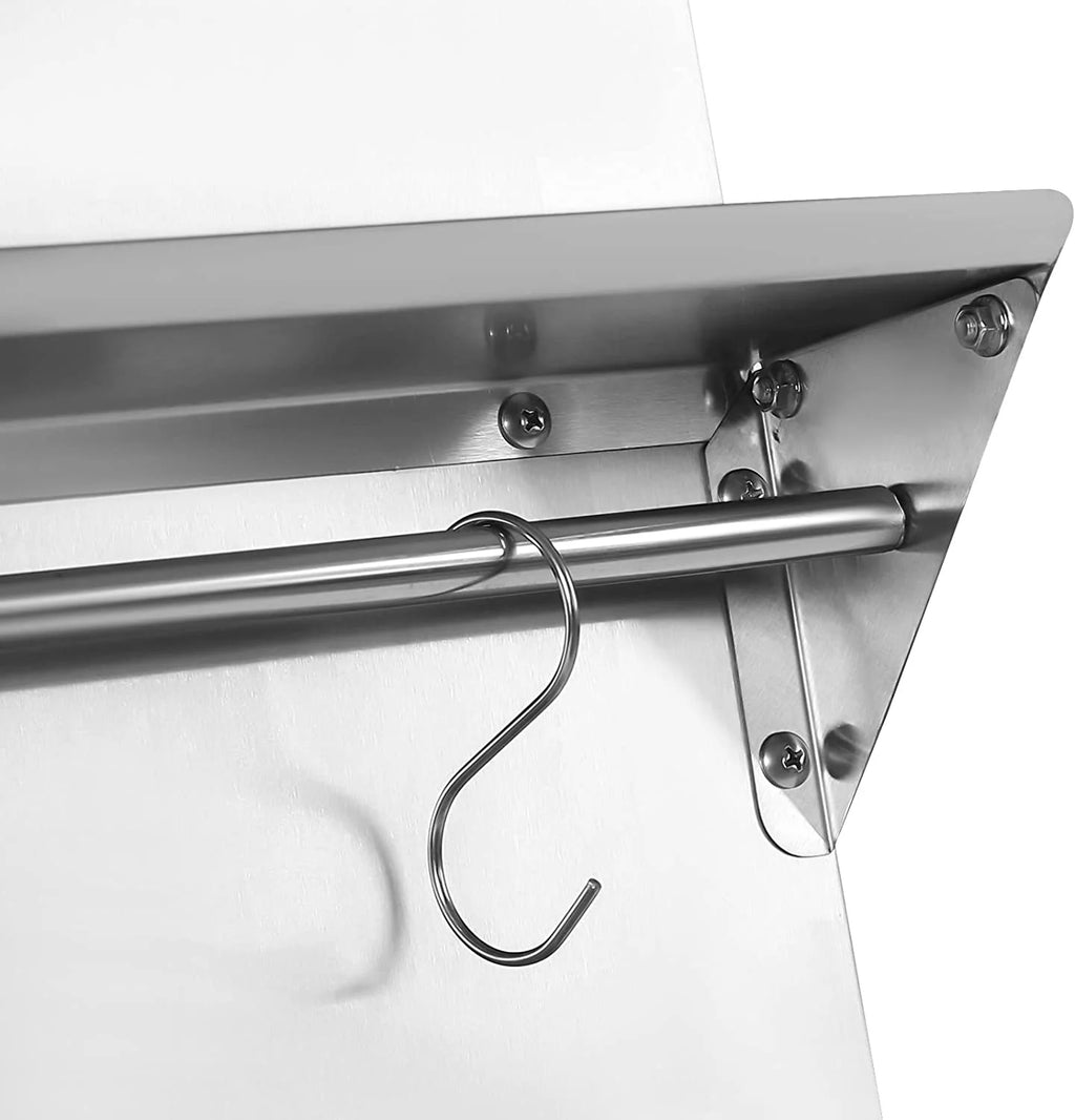 Stainless Steel Backsplash with Shelf (36x 29.5 Inch) B557916