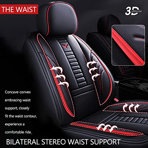 Black Leather 5 Car Seat Covers I363