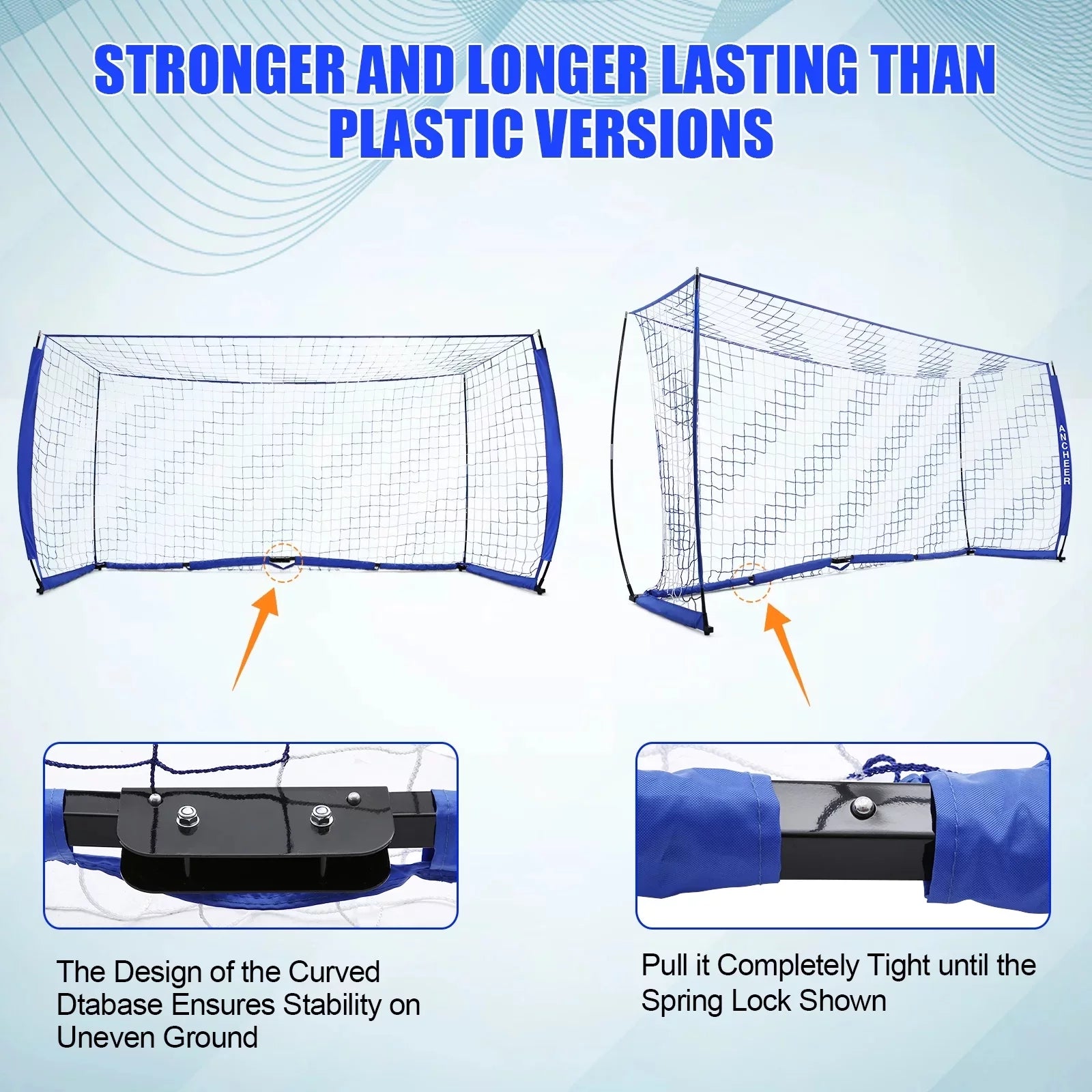 Blue 12 ft x 6 ft Portable Soccer Goal M372258