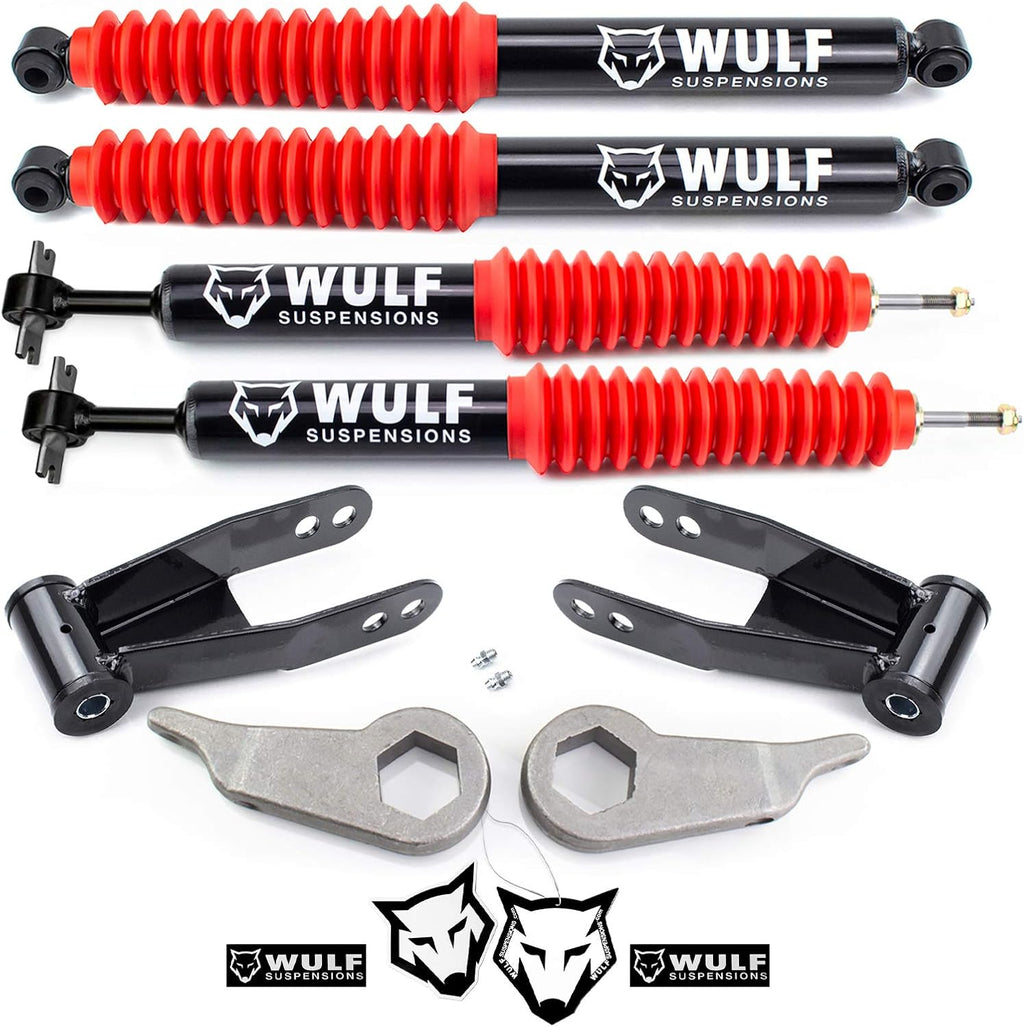 1-3" Front 1.5-2" Rear Adj Leveling Lift Kit with Extended Shocks for Ford Ranger 4X4 with Torsion Bar Suspension X24627