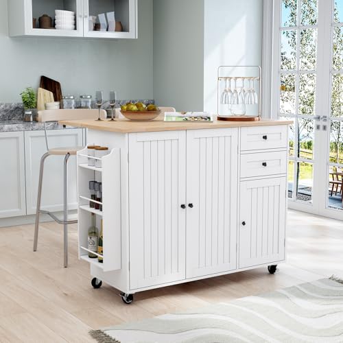 Kitchen Island with Storage on Wheels E2314