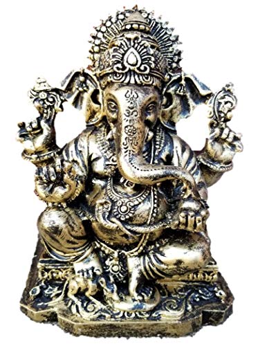 6.25" Multicolor Antique Finish Ganesh Statue D4121