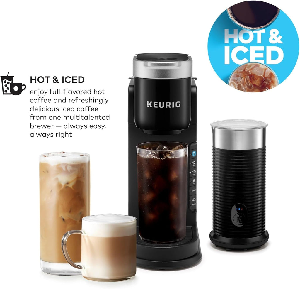 Black Single Serve Coffee Maker and Frother H178
