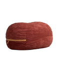 Deep Terracotta Corded Plush 6 feet Foam Filled Bean Bag Chair with Removable Cover T400448