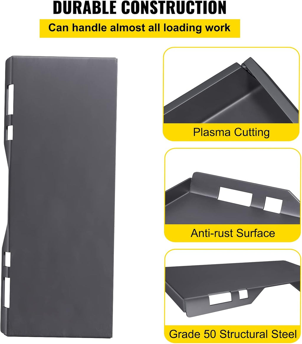 Skid Steer Mount Plate Steel Quick Attachment Loader Plate with 3 Welding Rods (1/2") G344