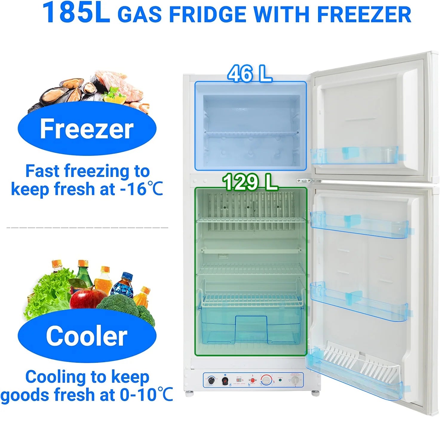 6.5 Cu ft Propane Refrigerator Gas Fridge Q815956