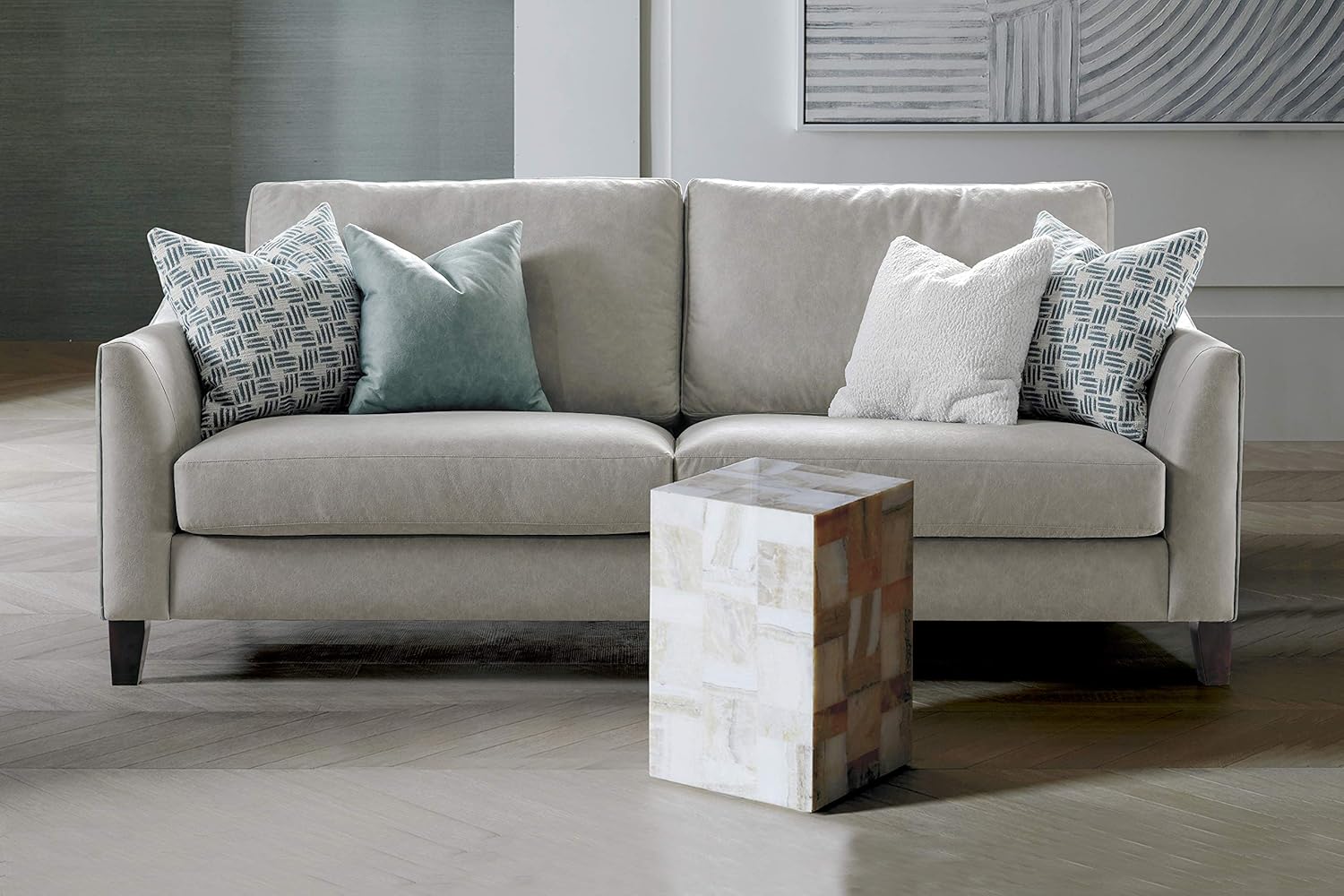 Grey Curved Arm Sofa M1891