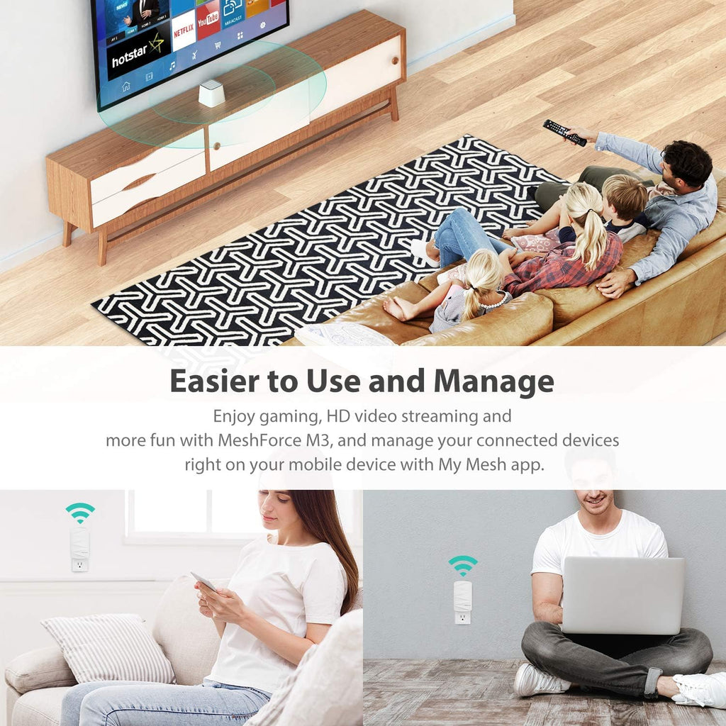 Mesh WiFi System, 3,000 sq.ft Whole Home Coverage, 1 WiFi Point & 1 Dot F854604