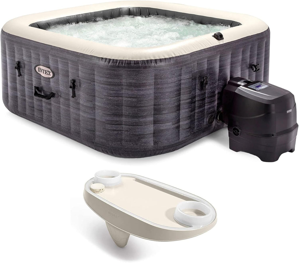 83x28" Inflatable Square Hot Tub Spa with LED Light Strip B16754
