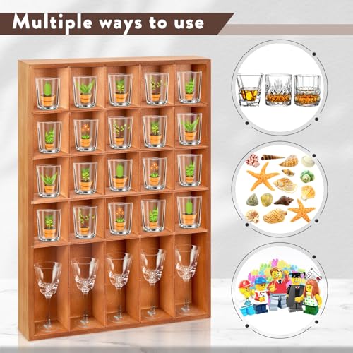 Black 2PCS Wood Shot Glass Display Case R43014