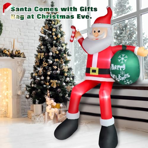 8 FT Blow Up Santa Claus with Gifts Bag Outdoor Decorations O15278
