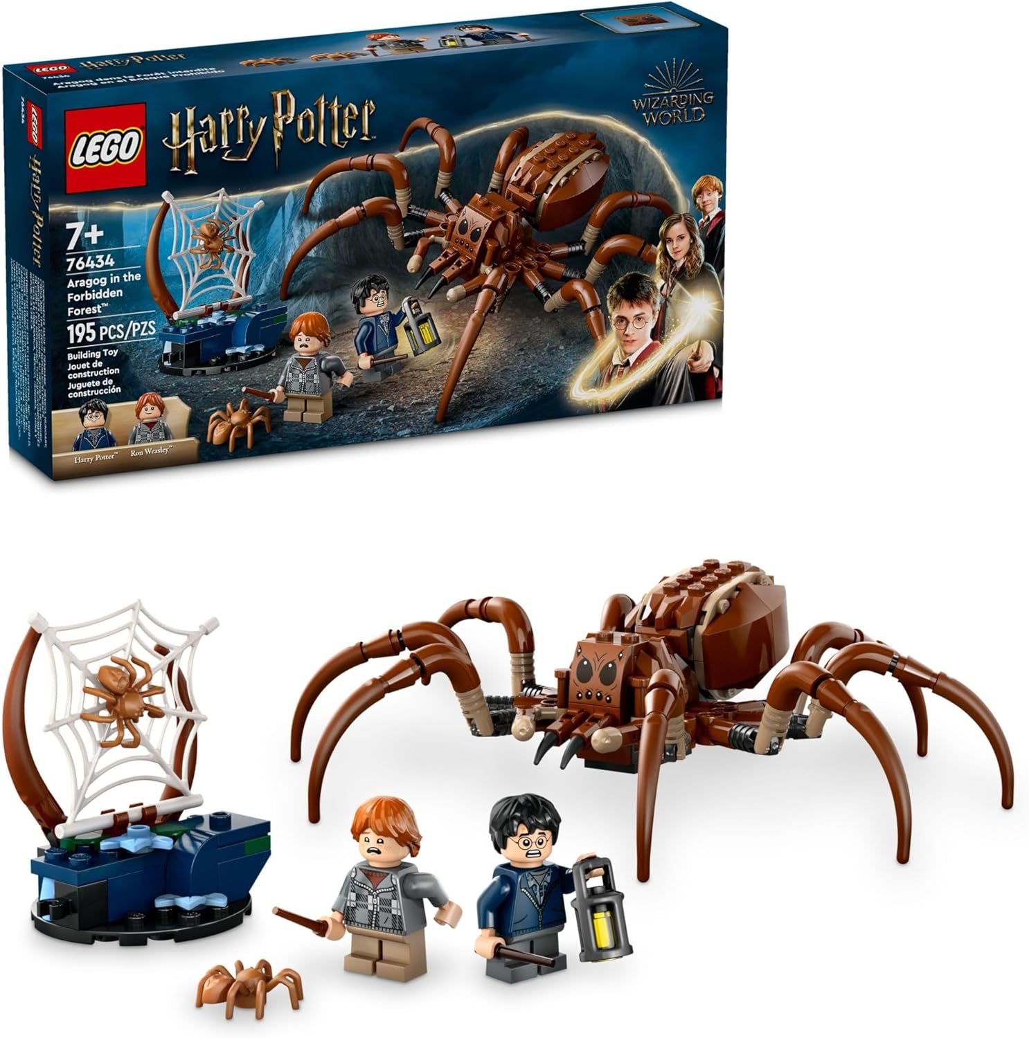 LEGO Harry Potter Aragog in The Forbidden Forest Spider Toy Playset with 2 Minifigures E24890