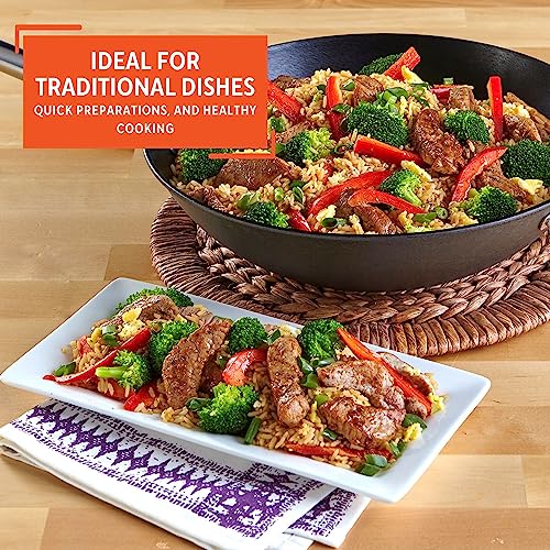 Light Cast Iron Wok 14" Black H6256