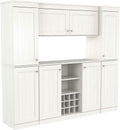 4-Piece Buffet Storage System with 2 Tall/Slim Cabinets, Washed Oak G9794