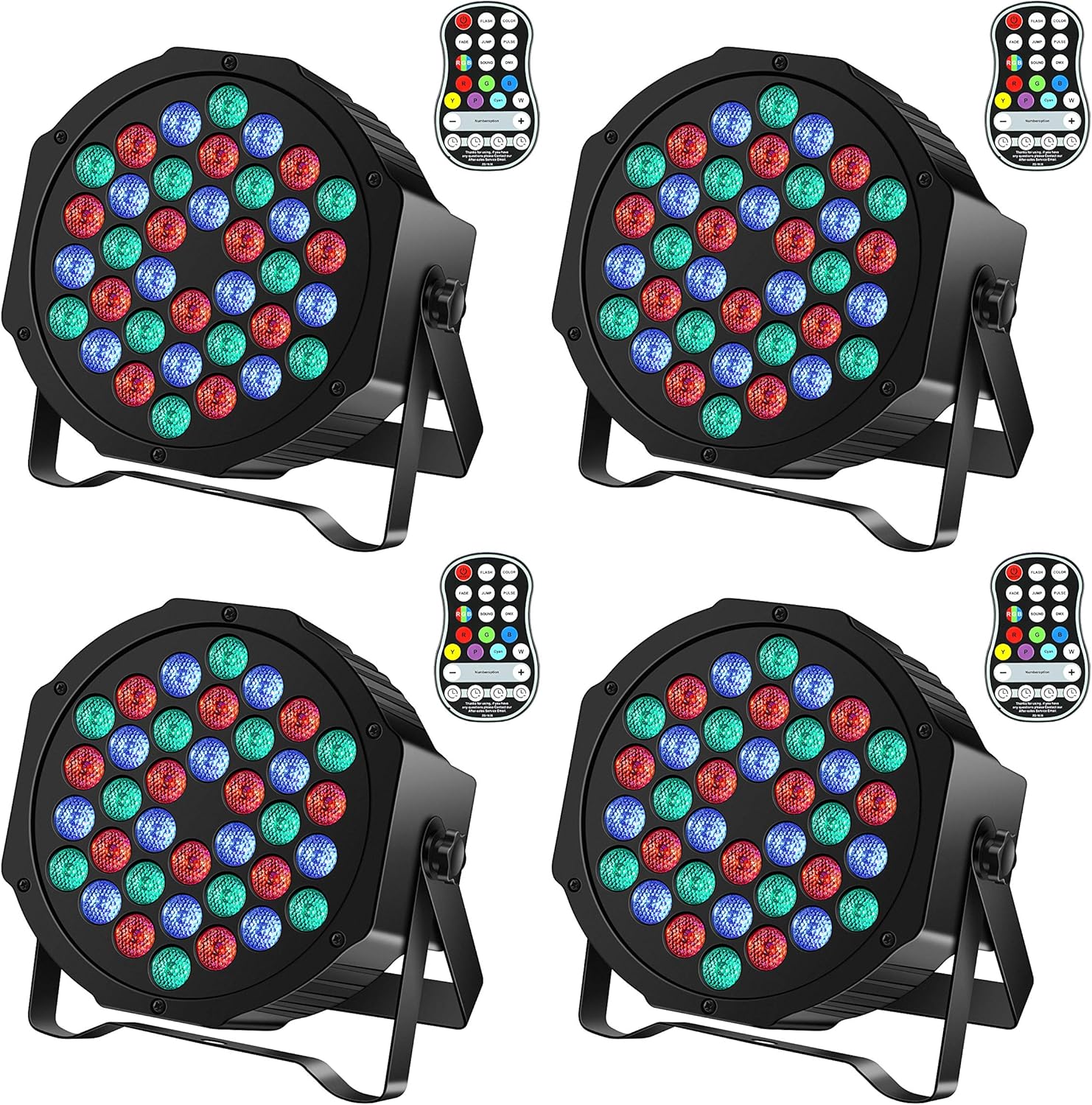 4 Pack Rechargeable Battery Powered RGB LED Uplights A34639