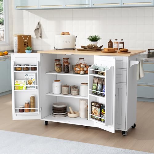 Kitchen Island with Storage on Wheels E2314