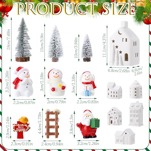 16 Pcs LED Ceramic Christmas Village Set O7686