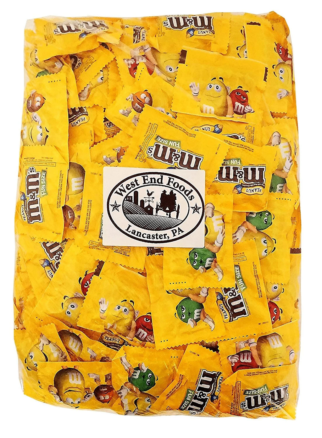 M&M's Peanut Chocolate Candy Fun Size Snacks, 5 LBs Bundle L105623