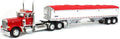 Red Peterbilt 379 Day Cab with White Wilson Pacesetter Grain Trailer E583