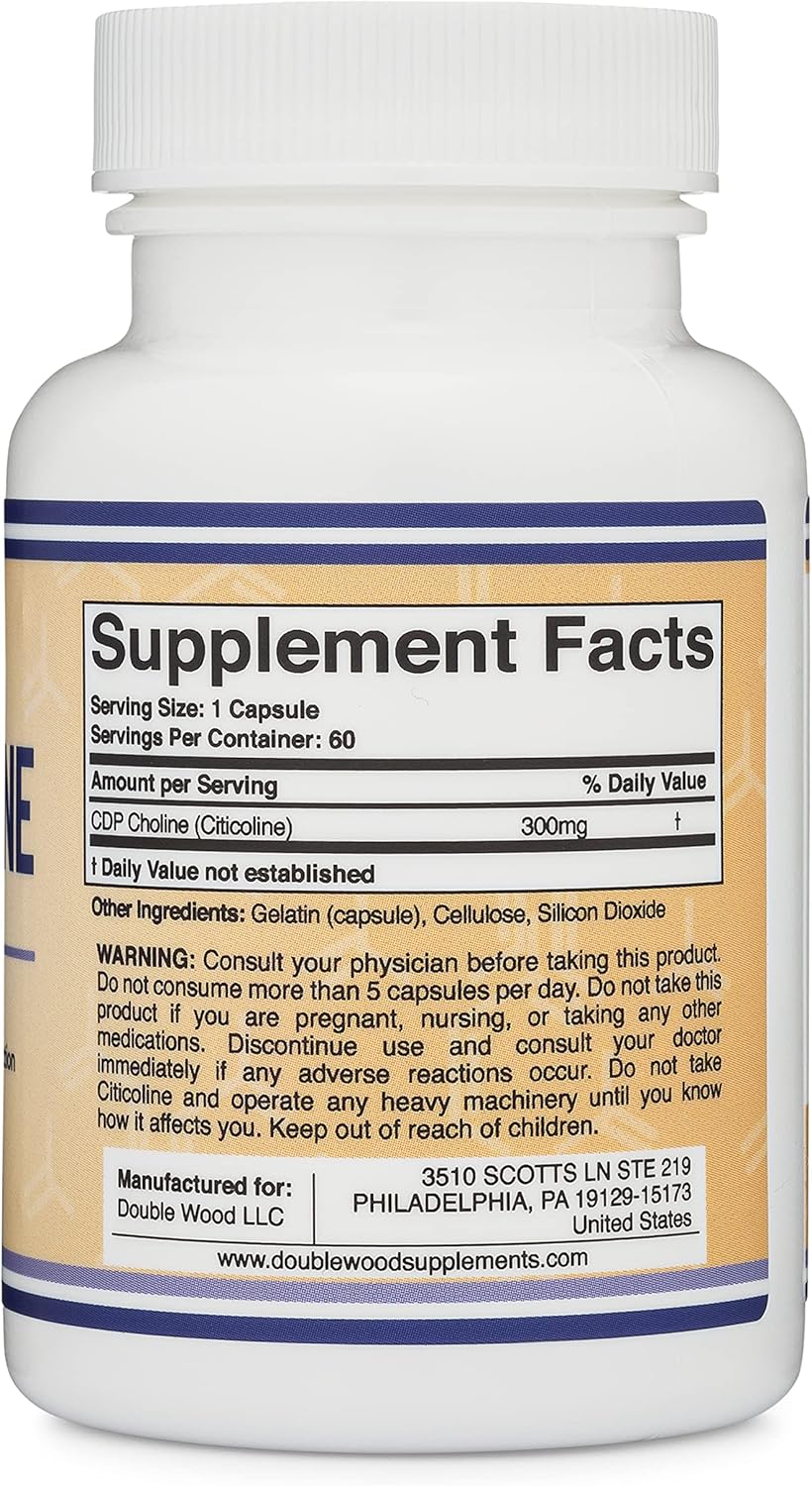 60 Capsules 300mg CDP Choline Supplement N976