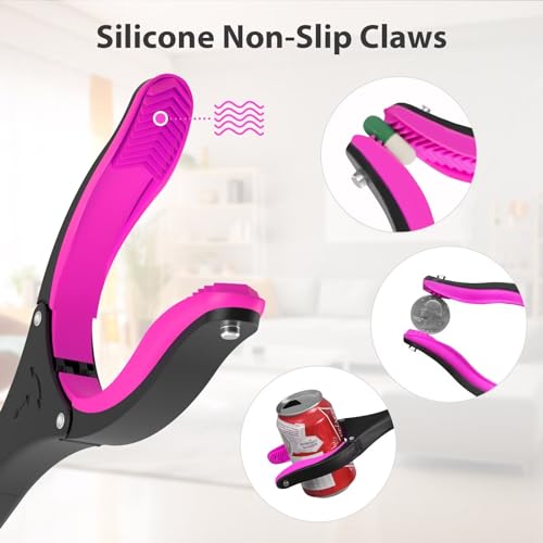 Pink Foldable Reacher Grabber Tool with 360° Rotating Jaw C15155