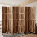 Wood 4 Panel Room Divider, 5.6 FT Tall Folding Privacy Screen G498236
