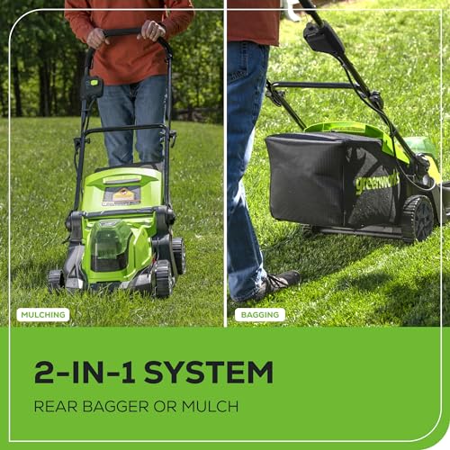 48V 17" Brushless Cordless Push Lawn Mower with 4.0Ah Batteries and Dual Port Rapid Charger D79665