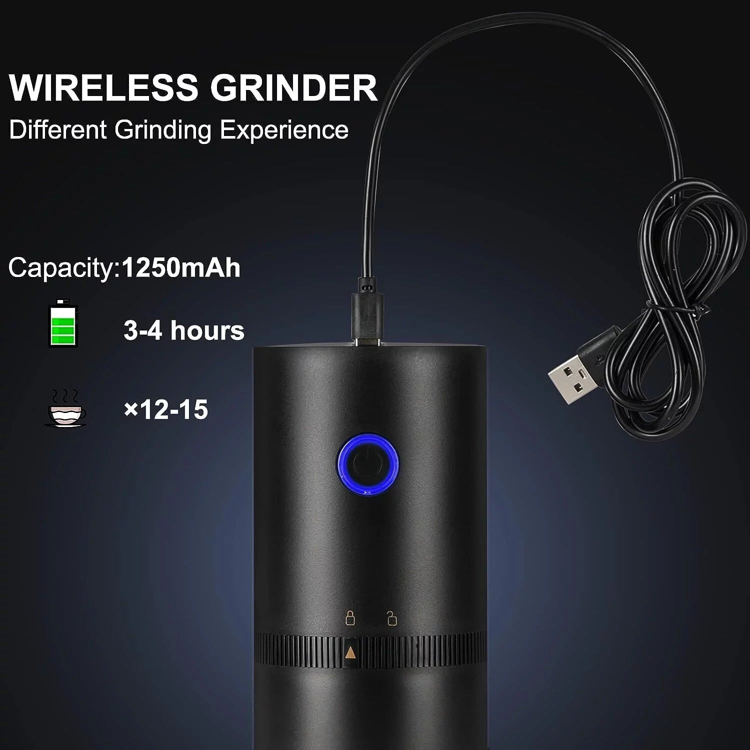 Small Cordless Electric Burr Coffee Grinder Q699
