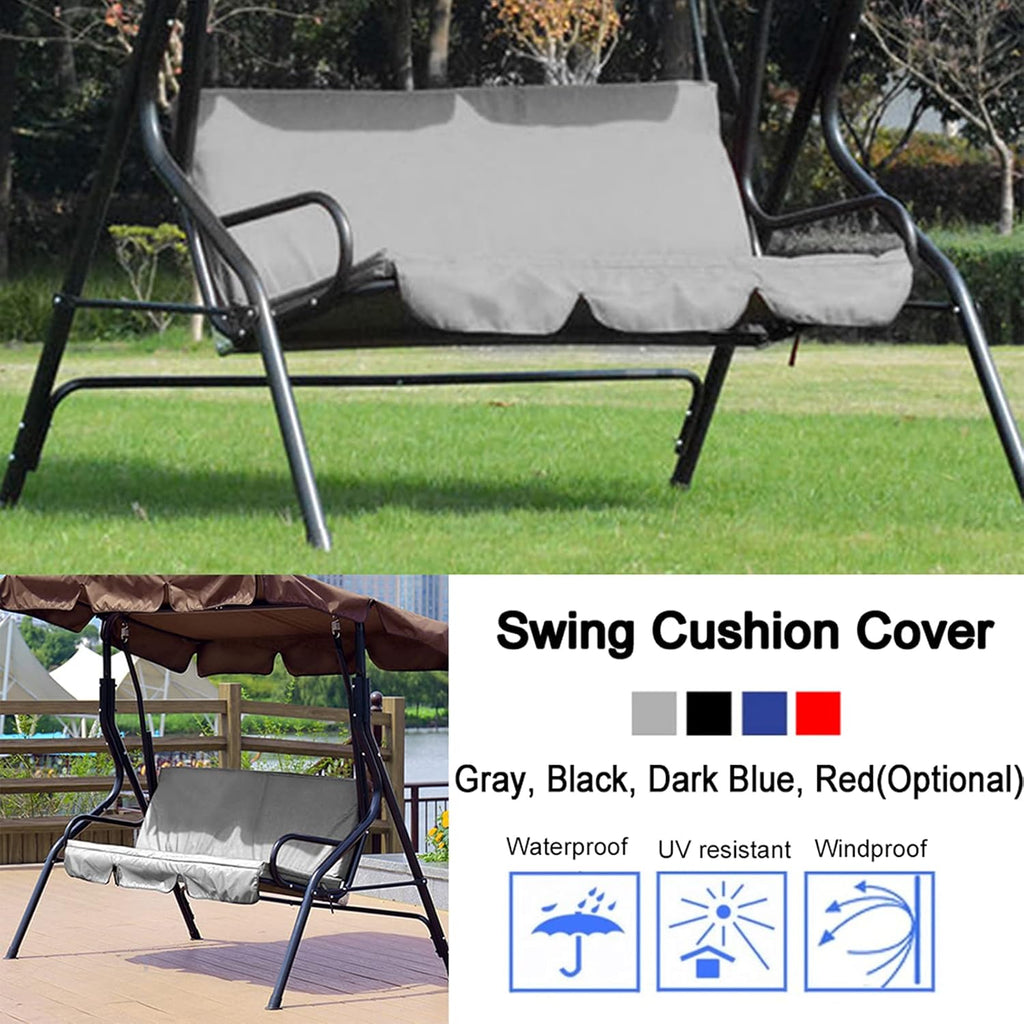 3 Seats Outdoor Canopy Swing Glider with Cushion Cover (Grey) V673