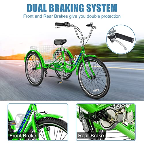 Adult 3 Wheel Bike 7 Speed with Shopping Basket Z7833