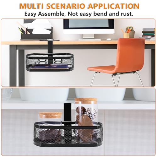 Square-Black Alloy Steel Under Desk Drawer Organizer O32841
