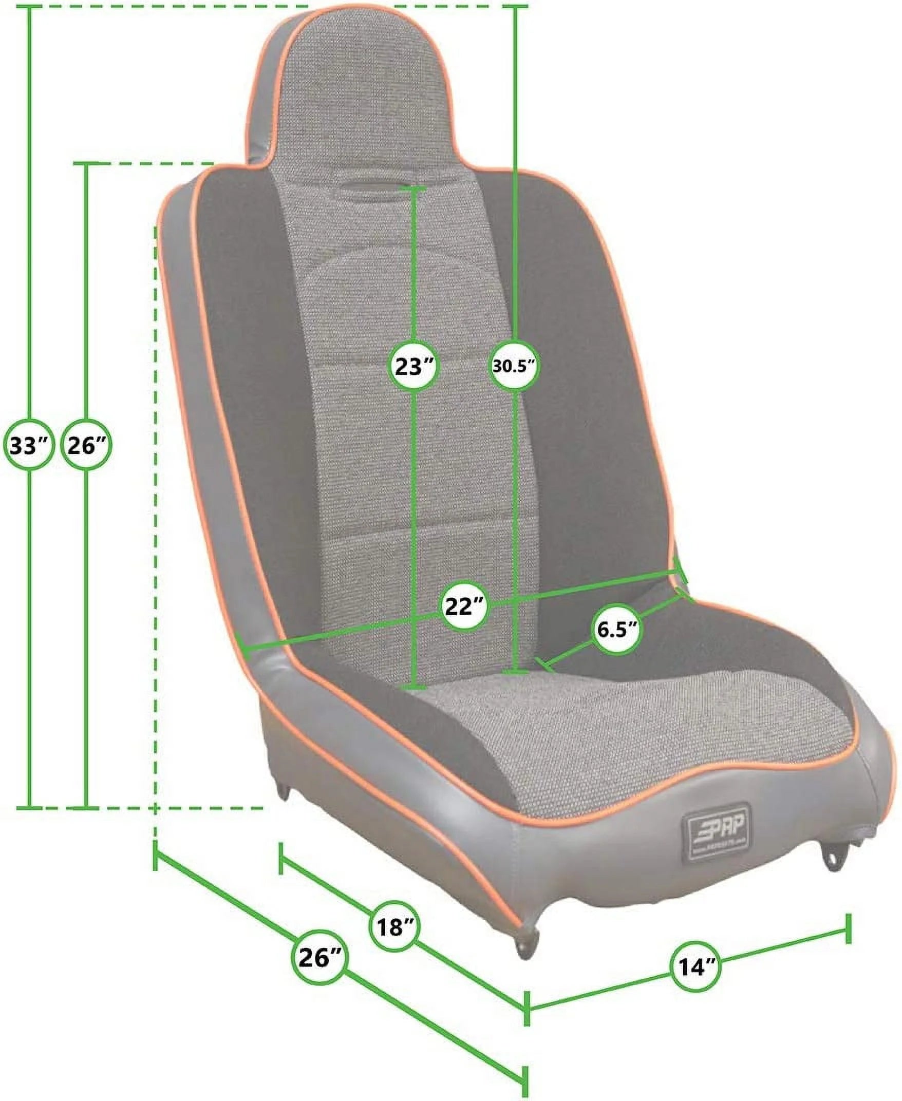 High Back Suspension Seat with Two Neck Slots - All Grey T32958