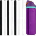 6pcs Reusable Plastic Straws with Cleaning Brush for 24 oz Water Bottle I808