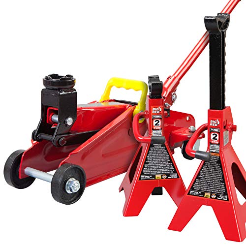 2 Ton Hydraulic Trolley Floor Jack with 2 Jack Stands H84495