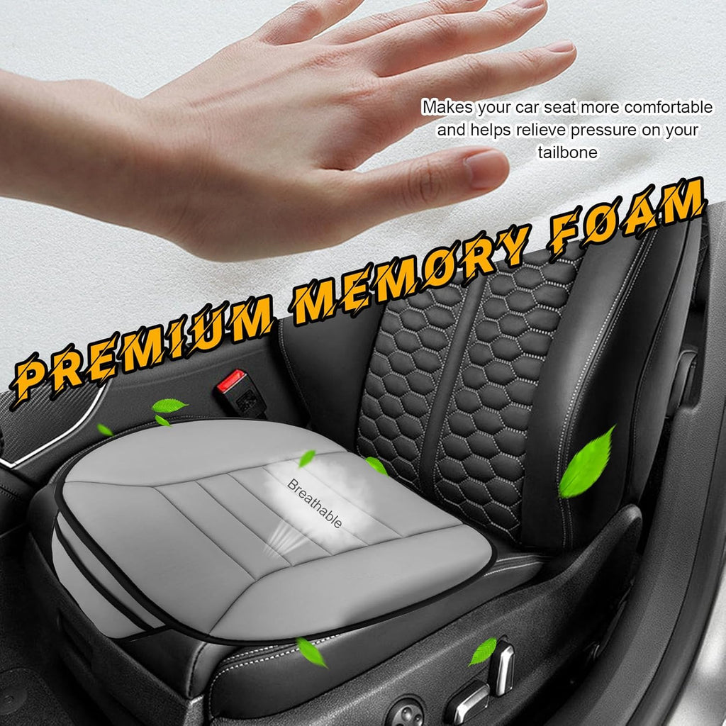 Gray Memory Foam Car Seat Cushion with Non-Slip Bottom G248