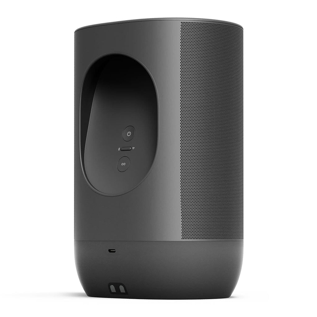 Black Portable Smart Battery-Powered Speaker with Bluetooth and Wi-Fi N2550