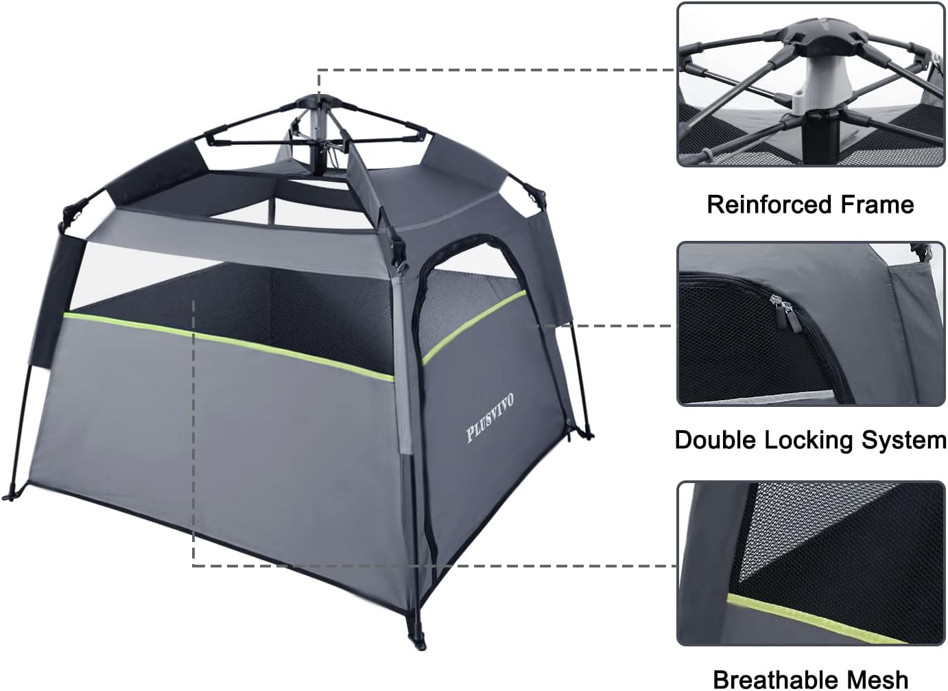 40" X 40" X 28" Foldable Mesh Dog Tent with Shoulder Bag X8543