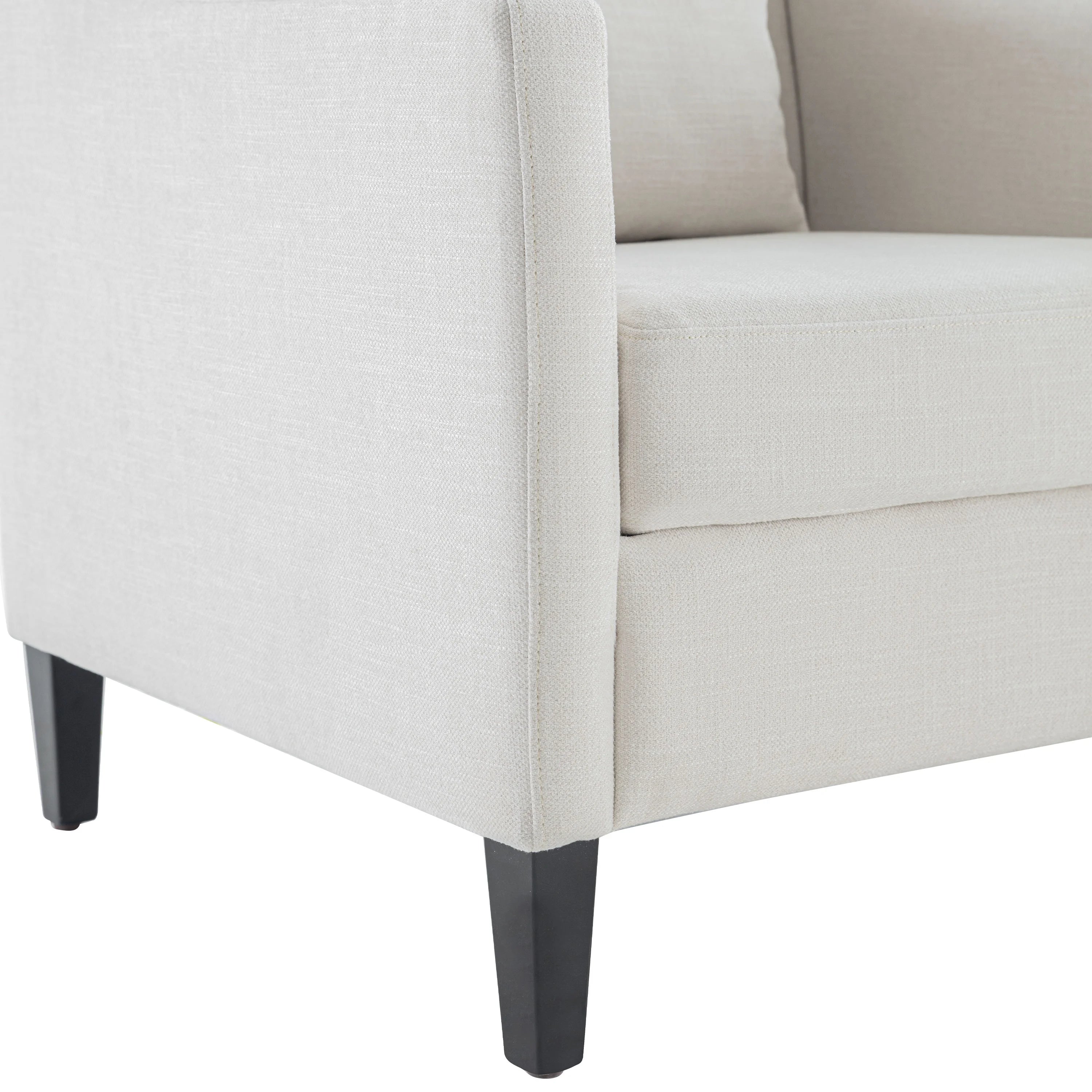 Beige Fabric Accent Chair with Wood Frame H6388