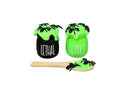 Set of 2 Mini Poison Jars and Wooden Spoon E706