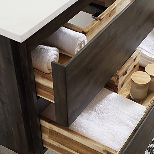 24 Inch Wall Hung Bathroom Vanity with Quartz Countertop and Ceramic Sink U193