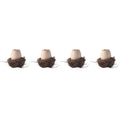 4 Sets Small Ceramic Vase Succulent Planter with Bird Nest V94560