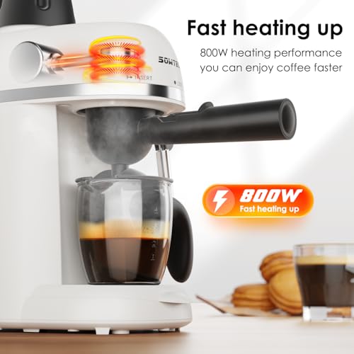 Black 3.5 Bar Espresso Cappuccino Machine with Milk Frother, 800W Y8307