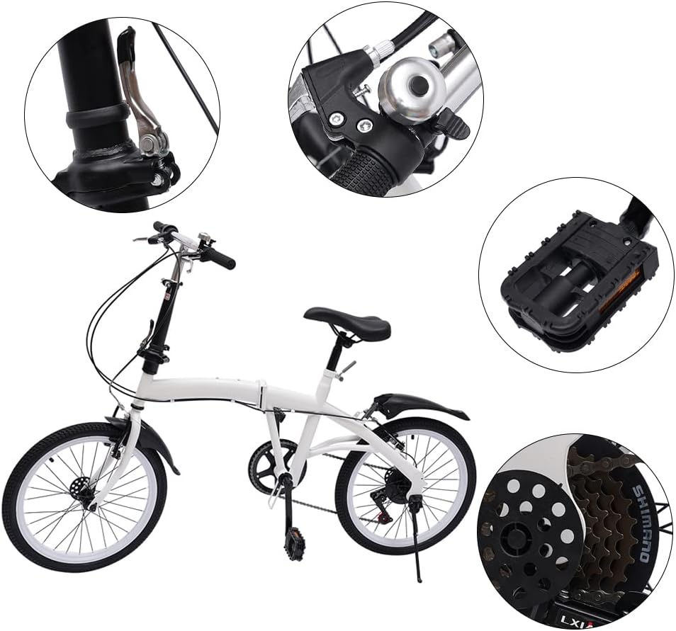 20" 7 Speed Folding Bike Carbon Steel K354347