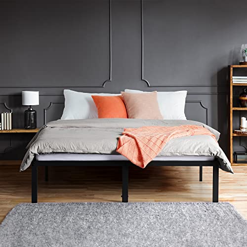 18 Inch Tall Heavy Duty Steel Slat Bed Frame Full Black D895