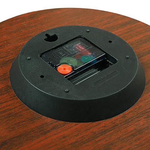 Golden Moon Wall Clock Silent Non-Ticking Round Wooden Clock Battery Operated 40*40cm Q259
