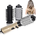 Red 3-in-1 Hot Air Styler and Rotating Hair Dryer with 2 Interchangeable Brushes M108